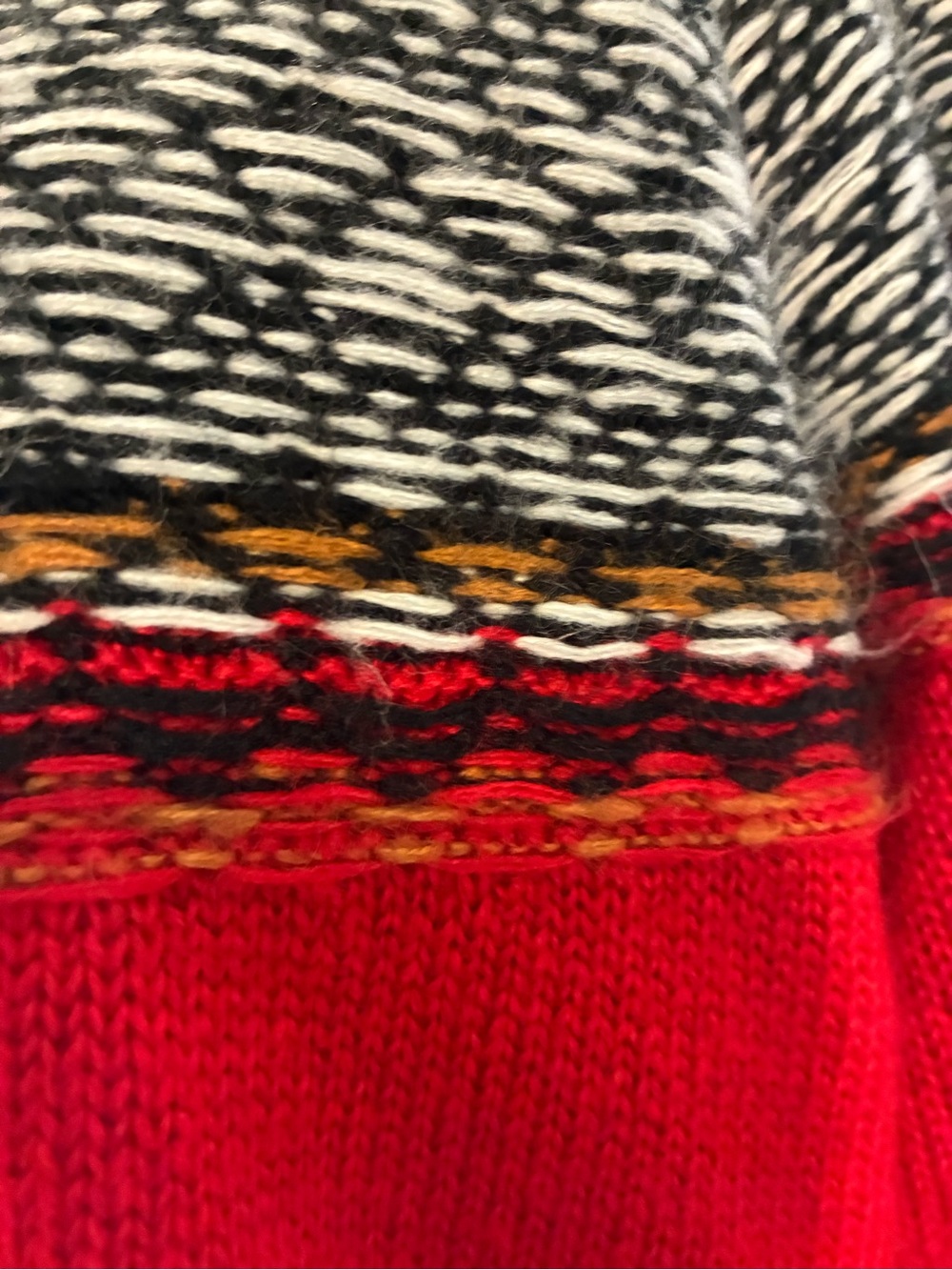 Maurices Red Crewneck Sweater with Fair Isle Yoke - Picture 3 of 4